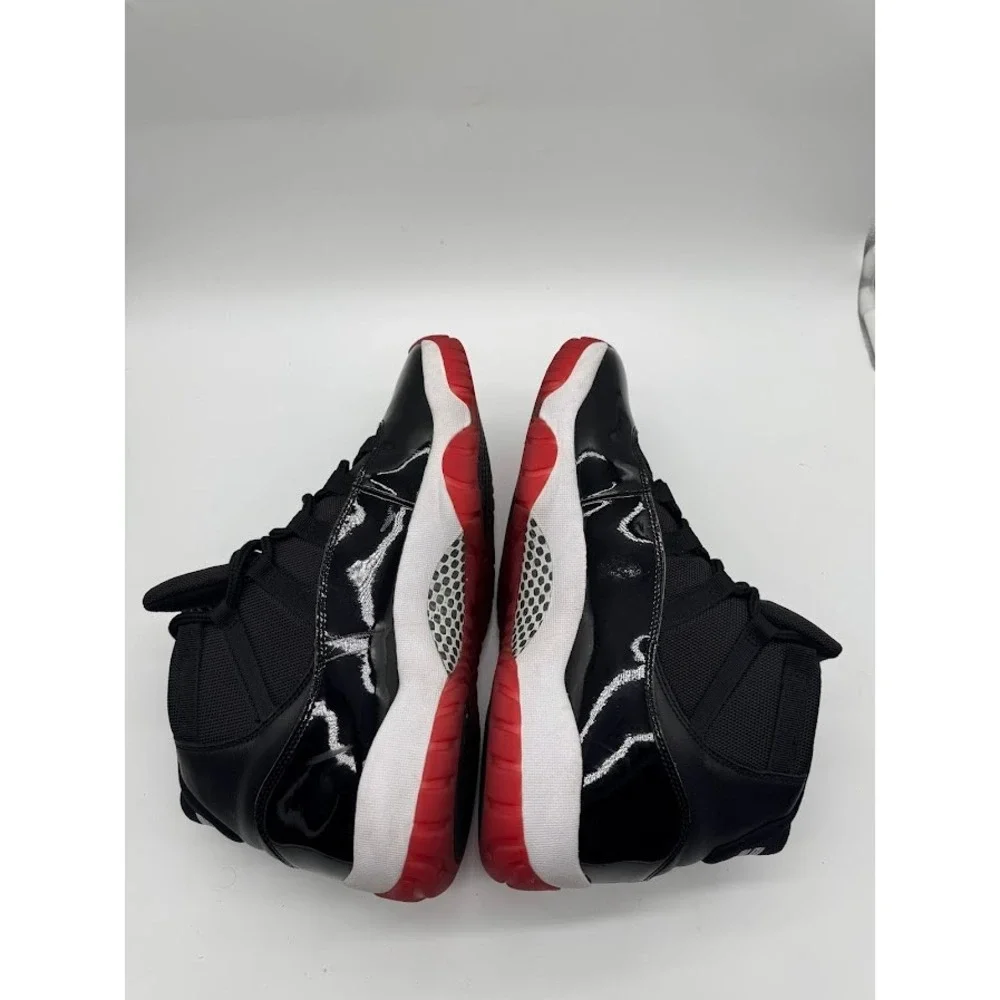 Jordan 11 Retro Bred 2019 Black True Red White Sneakers 378037-061 Mens 13